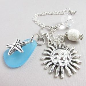 Starfish and Sun Car Mirror Hanger